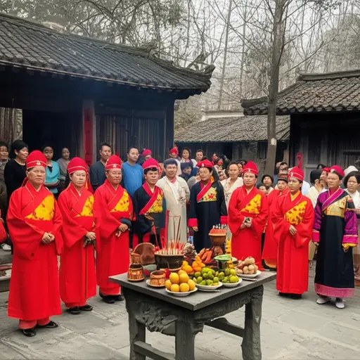 村民们每年都会举行祭祀仪式，向神献上牺牲。
