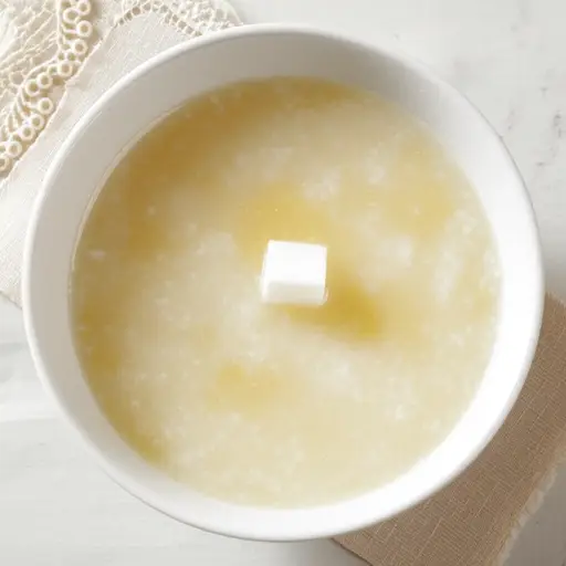 我的粥里有一块没融化的糖。