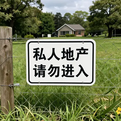 告示上写着“私人地产，请勿进入”。