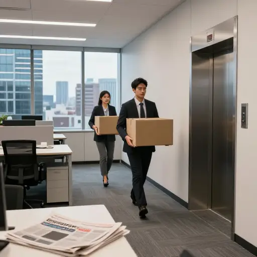 公司因经济不景气宣布暂时裁员。