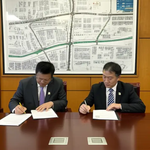 市政府与建筑公司签订了为期三年的道路维修合同。