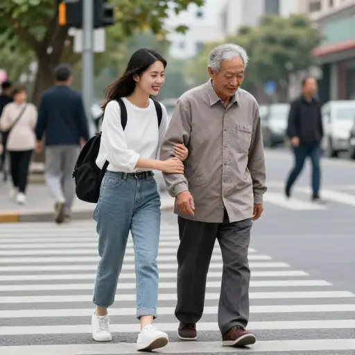 她的行为体现了无私的精神。
