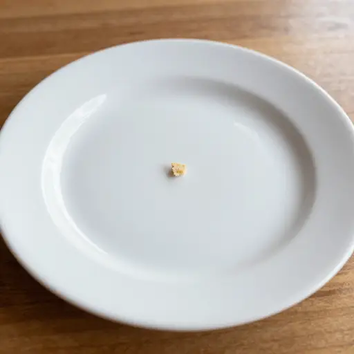 盘子里只剩下一丁点面包屑了。