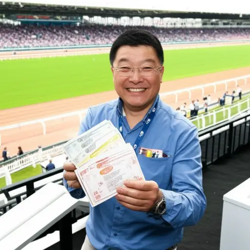 他上周赌马赢了一大笔钱。
