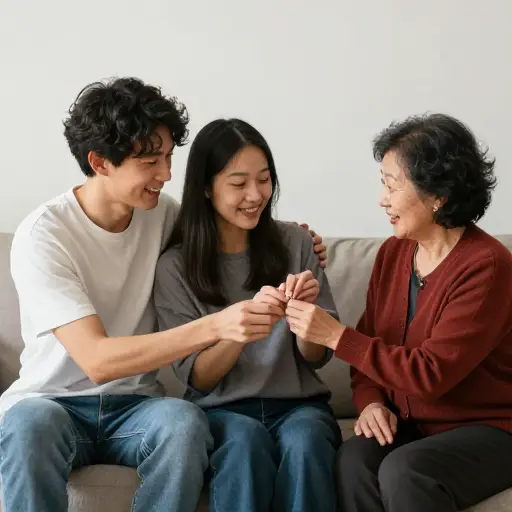 他们告诉父母他们订婚的消息。