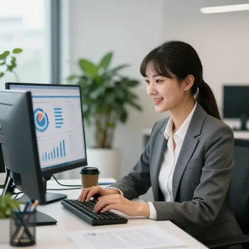 她在市场营销领域找到了一份体面的工作。