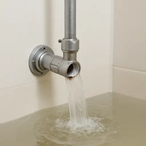 一根爆裂的水管淹了浴室。