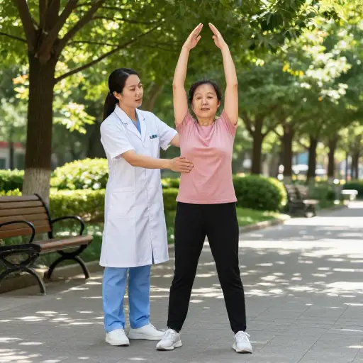 另一项措施是鼓励人们进行某种形式的锻炼，而这正是医护人员可以介入的地方。