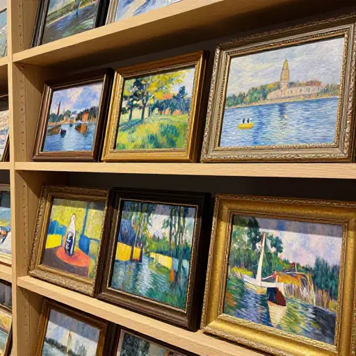 博物馆礼品店出售高质量的著名印象派画作的复制品。