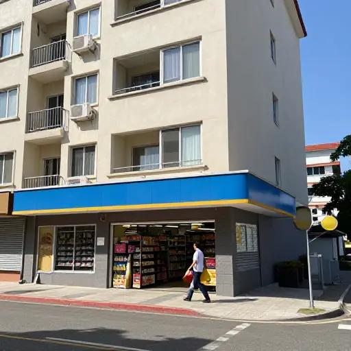 我喜欢住得离商店和超市这么近的便利。