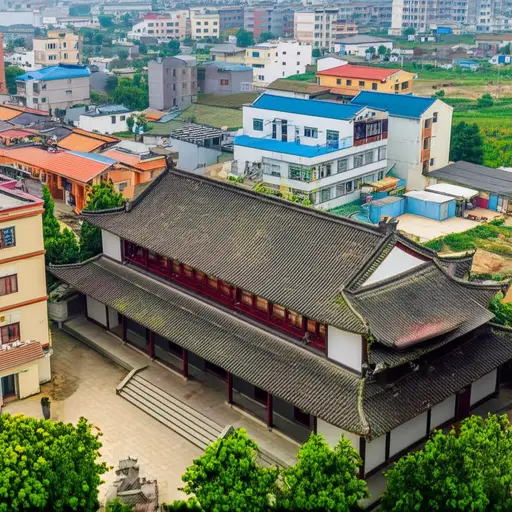 这座寺庙是我们镇上最古老的建筑。