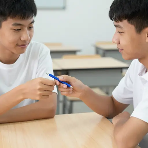 下课后能把笔还给我吗？