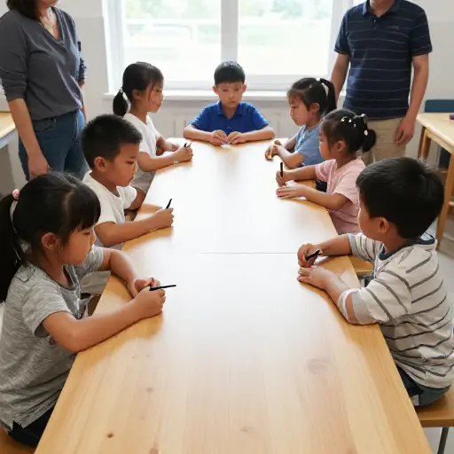 我想我们会让孩子们坐在桌子的末端。