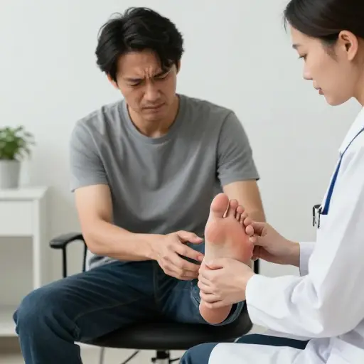 我得去看医生，因为我的脚趾骨折了。
