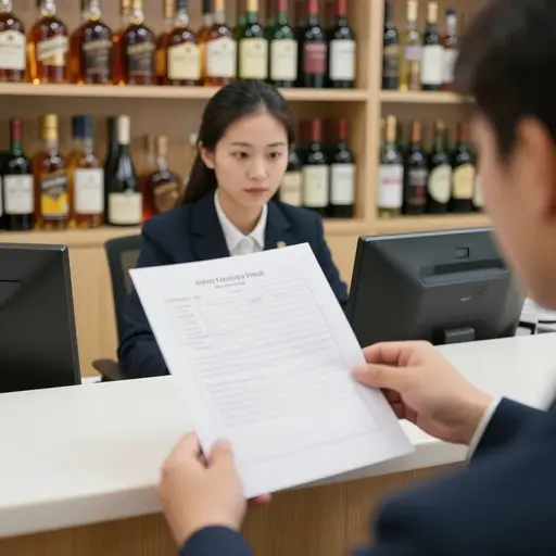 他是否已在当局注册以销售酒精？