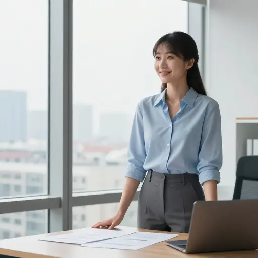 完成项目后，她决定开始新的挑战。