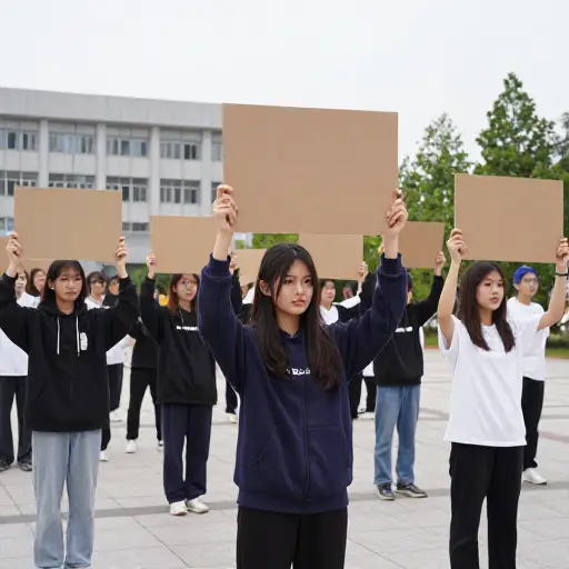 学生们组织了一场示威活动，抗议学费上涨。