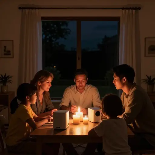 停电期间，我们不得不几个小时没有电。
