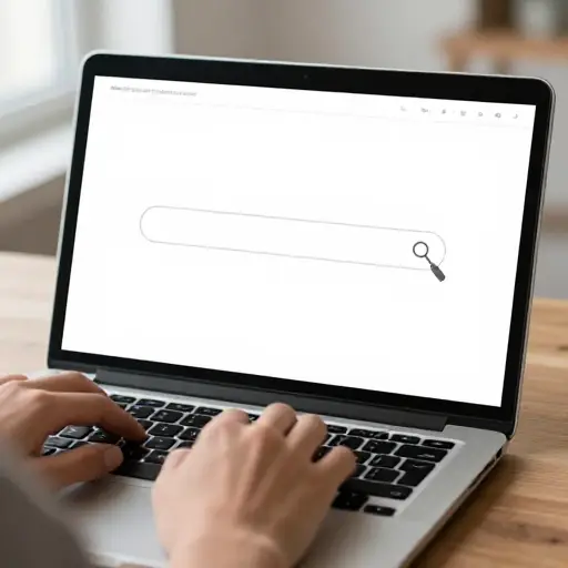 我用搜索引擎在网上查找信息。