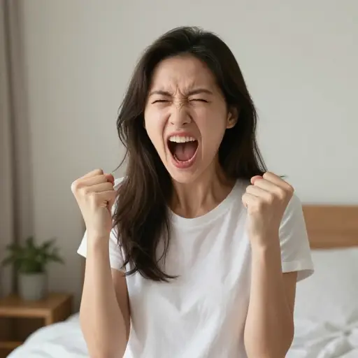 她经常通过喊叫来发泄愤怒。