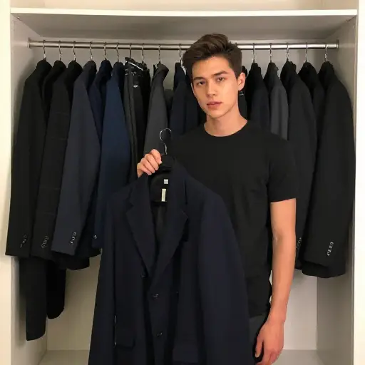我倾向于穿深色衣服。
