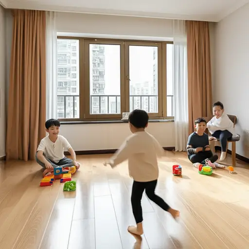 孩子们正在楼上玩耍。