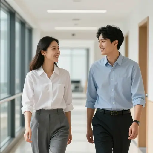 我们在走廊里进行了一次随意的会面。