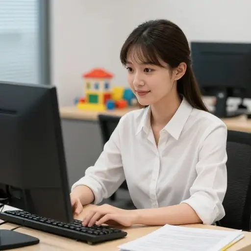 她在儿童福利部门工作。