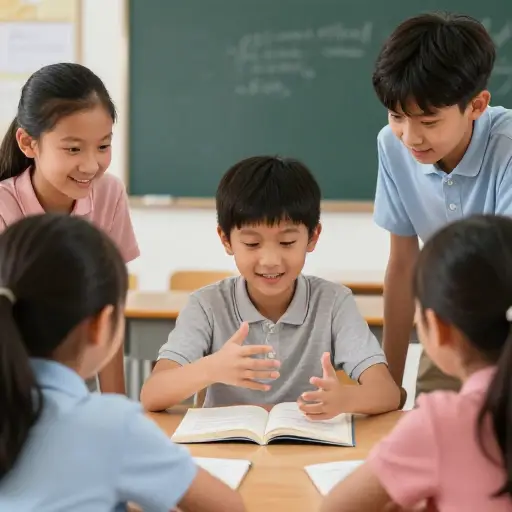 在他的一本书中，他详细描述了孩子们如何对待那些在新语言上有困难的其他孩子。
