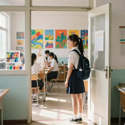 她决定加入学校美术社团。