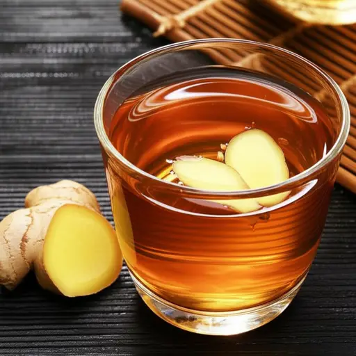 我在茶里加了一些生姜提味。