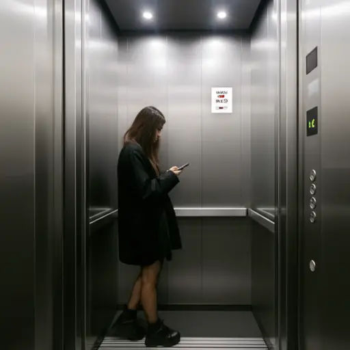 电梯里没有信号，我打不通电话。