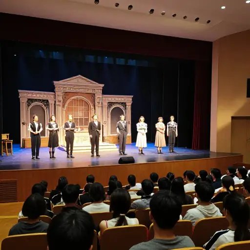 大学正在组织上演一部经典戏剧。