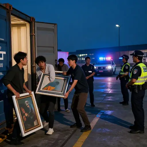 犯罪团伙在试图将偷窃的艺术品走私出境时被抓获。