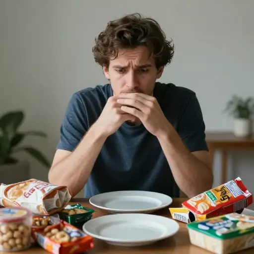 他患有一种无法自控的强迫性进食障碍。