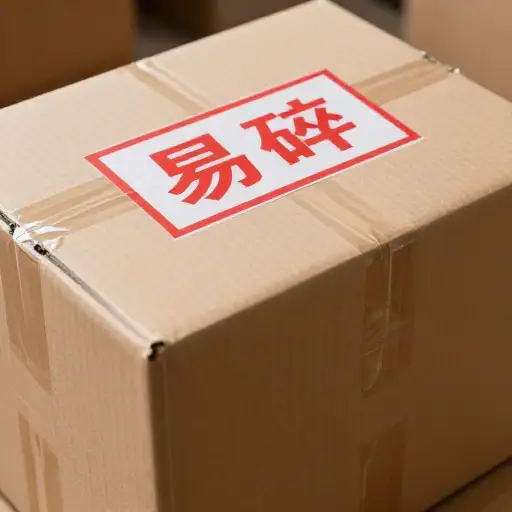 包裹上清楚地贴有“易碎”标签。