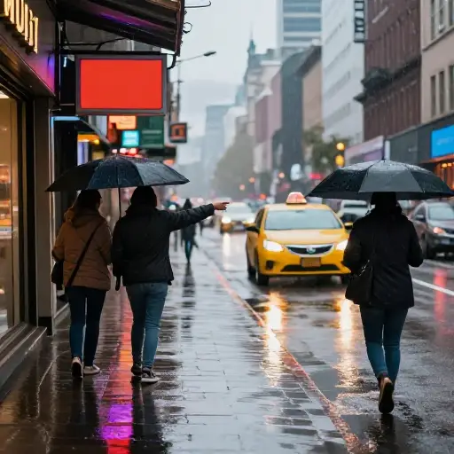 下雨了。要我帮你叫辆出租车吗？