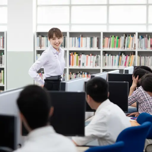 老师给了我们使用图书馆电脑的许可。