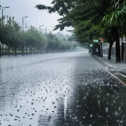 我讨厌雨天，尤其是暴雨天。