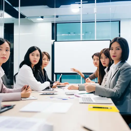 办公室里的女同事们在谈判时就像一群龙一样强势。