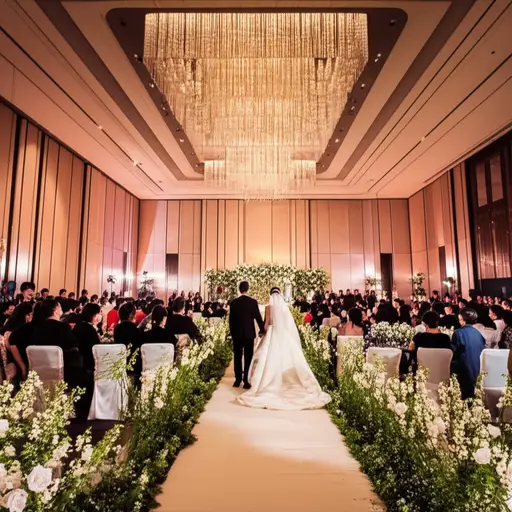他们的婚礼是一场规模宏大的庆典。