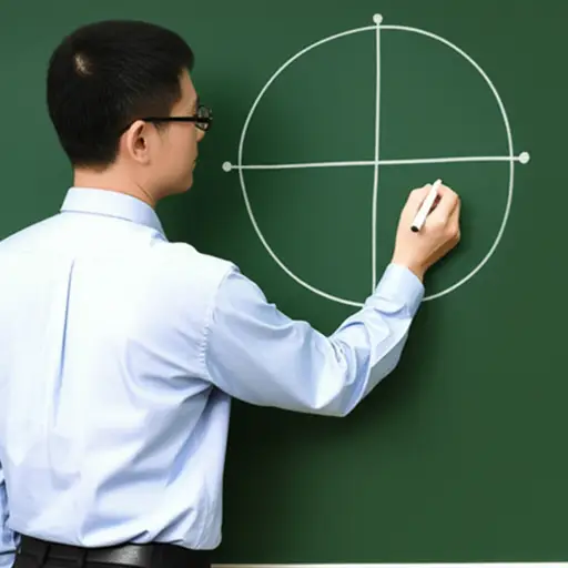老师用粉笔在黑板上画出了连接圆上两点的弦。