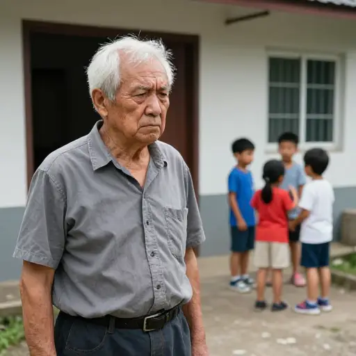 隔壁的老人当孩子们吵闹时总是脾气暴躁。