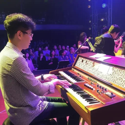 乐队在演出中使用了复古的哈蒙德电子琴。