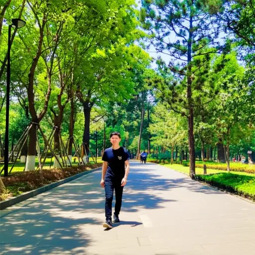 周末我喜欢在公园里随意漫步。