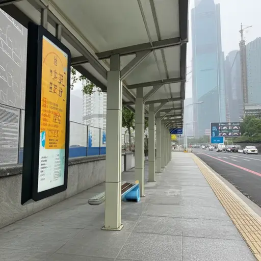 这个城市的公交车站很干净。
