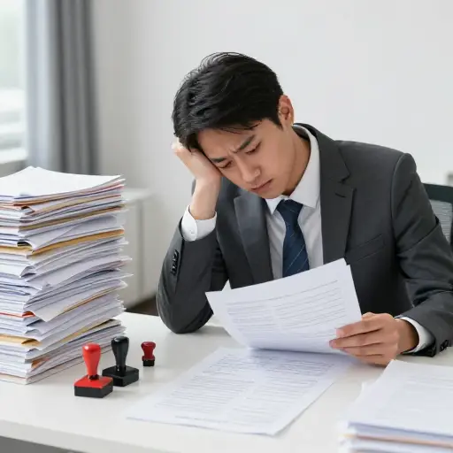 官僚主义的繁文缛节是完成文书工作的持续障碍。