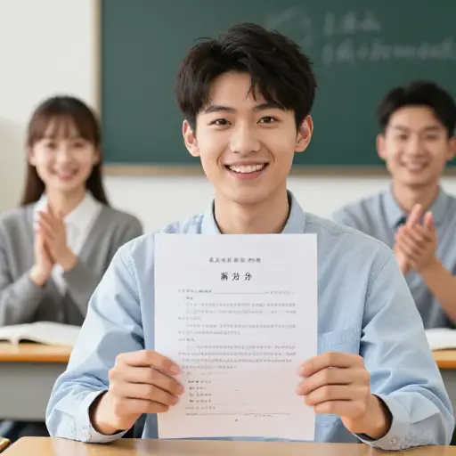 他在期末考试中的表现是一项杰出的成就。