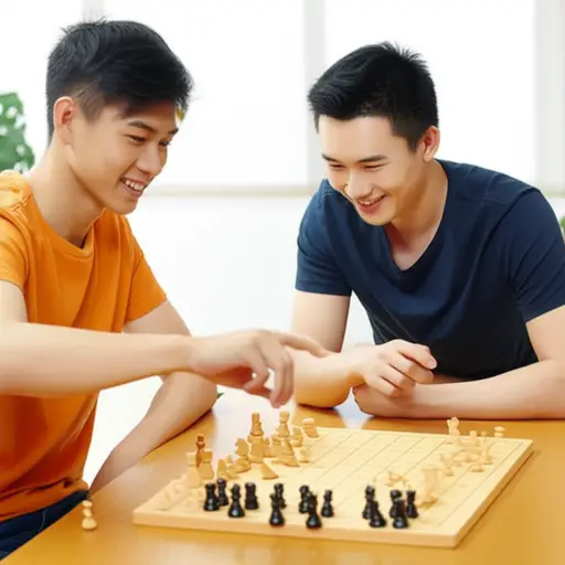 他们组成一对来玩游戏。
