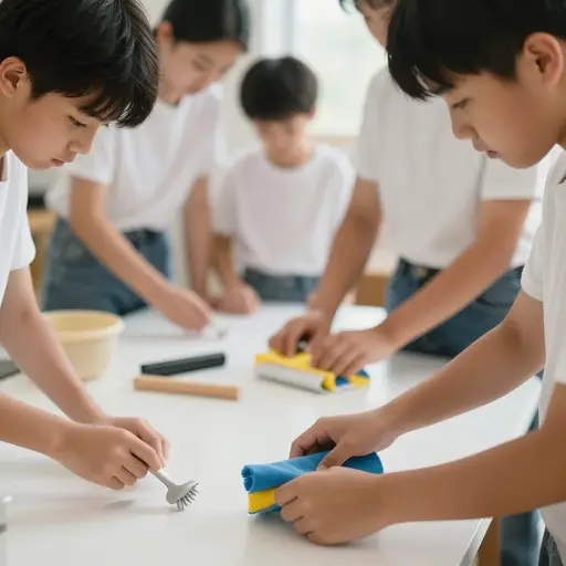 他们自己打扫了房间。